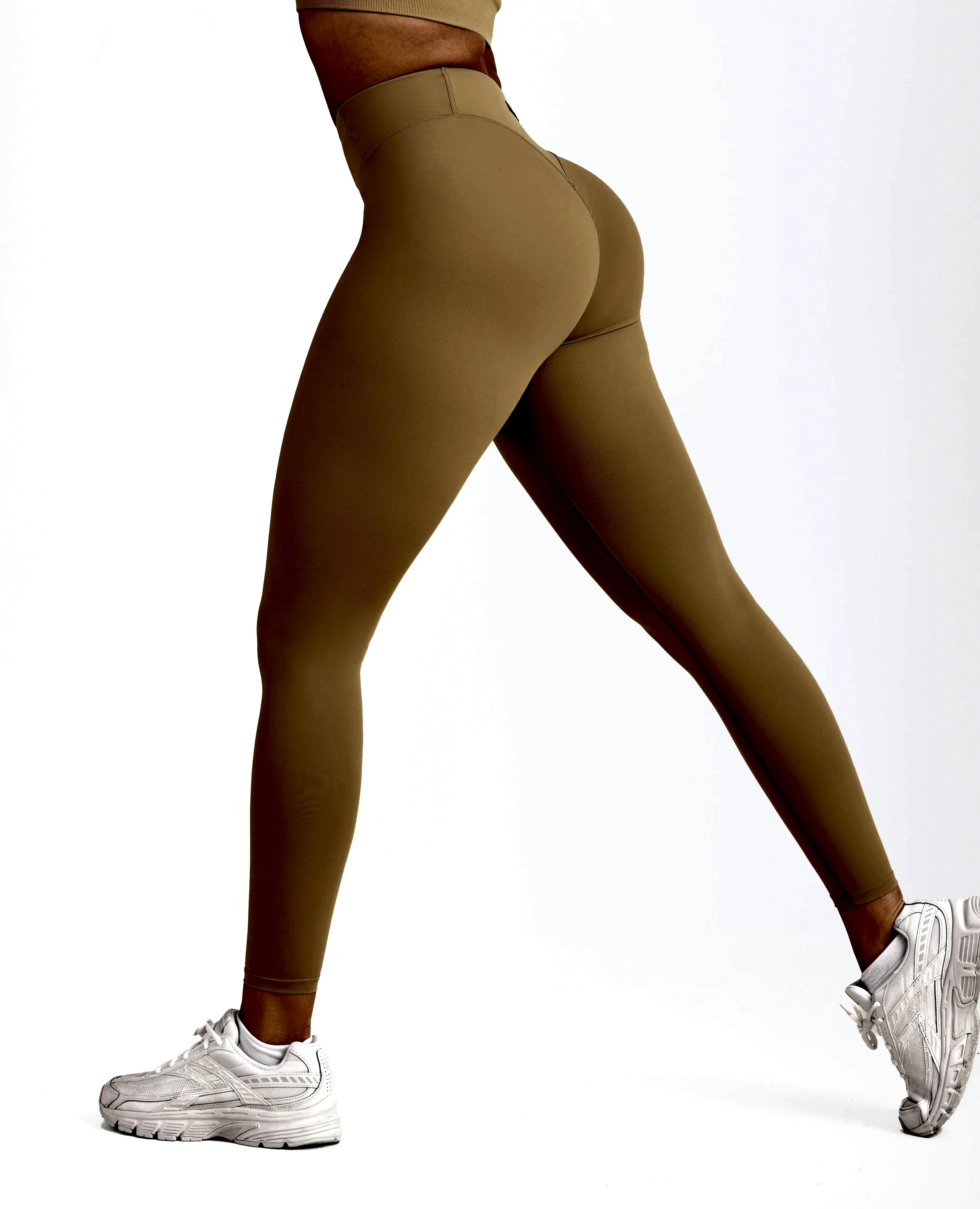 Active High Waist Leggings - Earth Brown