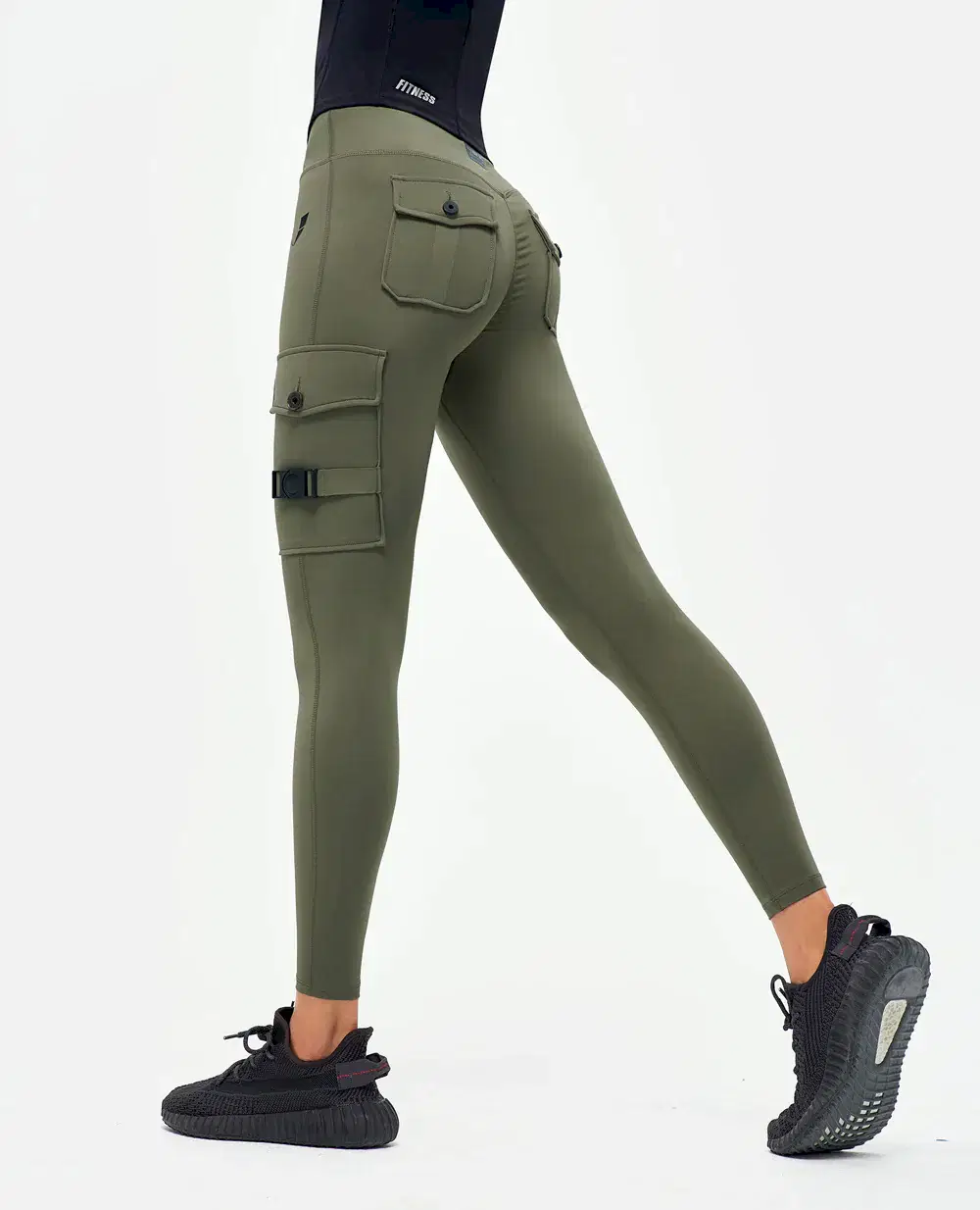 Cargo Fitness Leggings - Olive