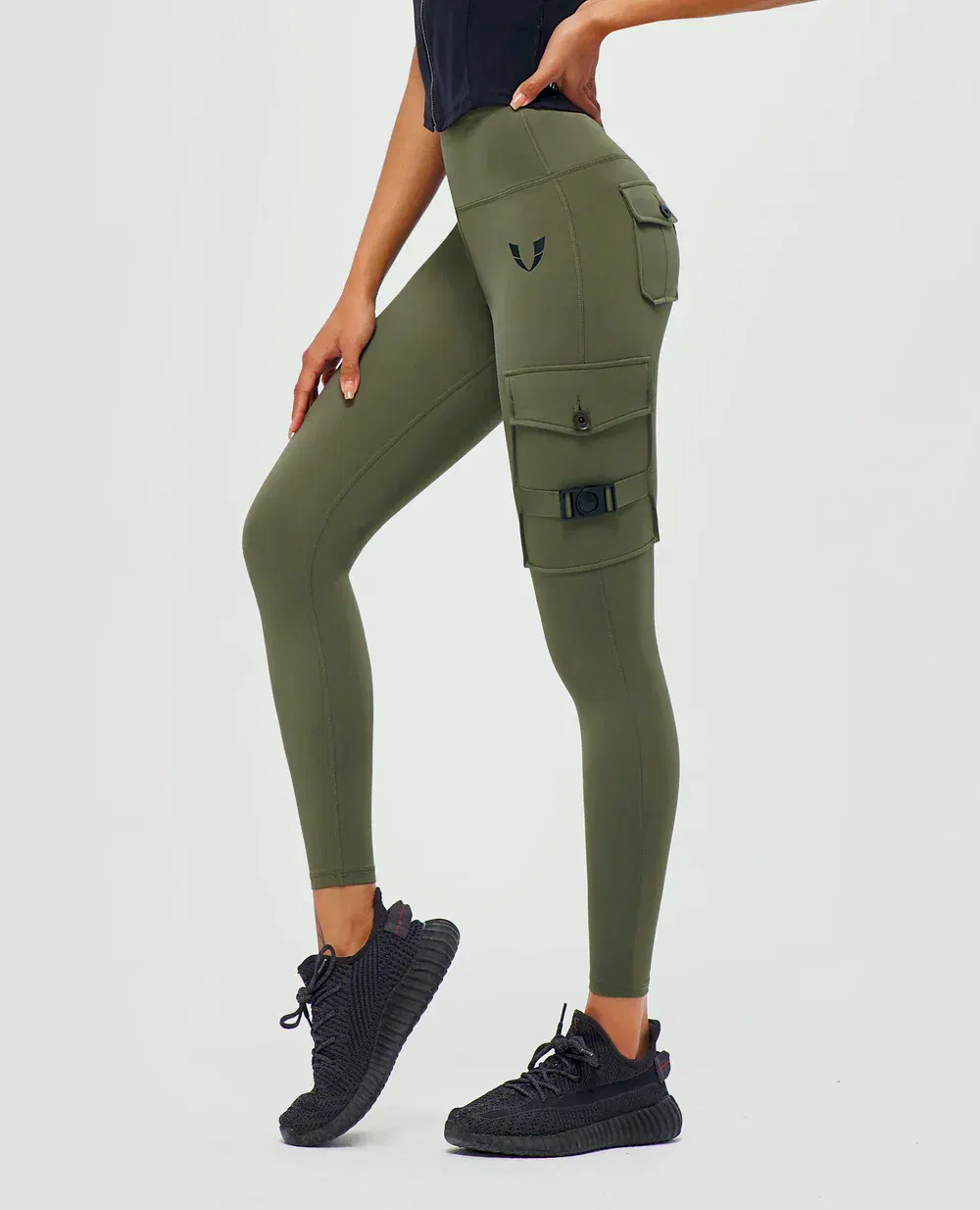 Cargo Fitness Leggings - Olive